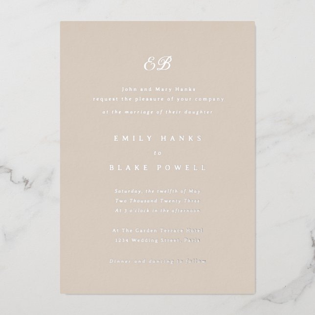 Invitation Marseille Faire-part de mariage Foil (Recto)