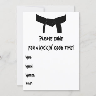 Invitation Martial Arts Anniversaire Party Jaune Rouge Invita