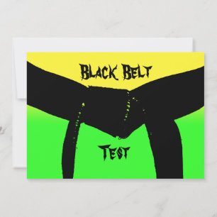 Invitation Martial Arts Black Belt Rank Test jaune vert