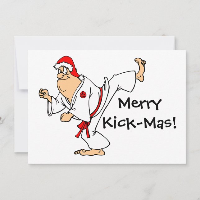 Invitation Martial Arts Merry Kick Mas Noël Party (Devant)