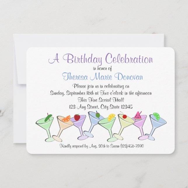 Invitation Martini Anniversaire (Devant)