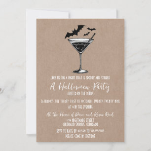 Invitation Martini Bats Halloween