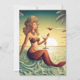 Invitation Martini Classy Mermaid Thunder_Cove