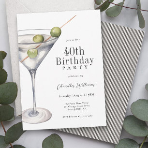 Invitation Martini Cocktail 40e anniversaire