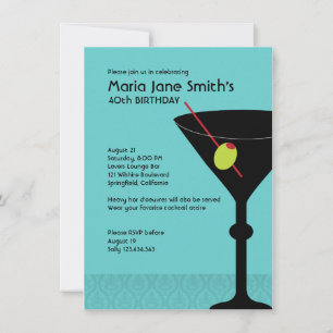 Invitation Martini Cocktail Party Anniversaire
