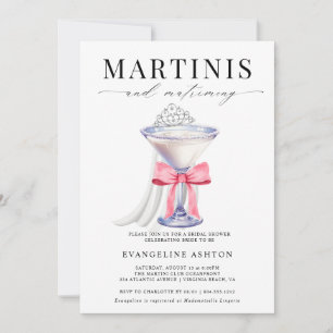 Invitation Martini élégant moderne et Fête des mariées de mar