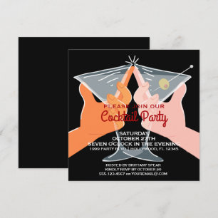 Invitation Martini élégants de cocktail