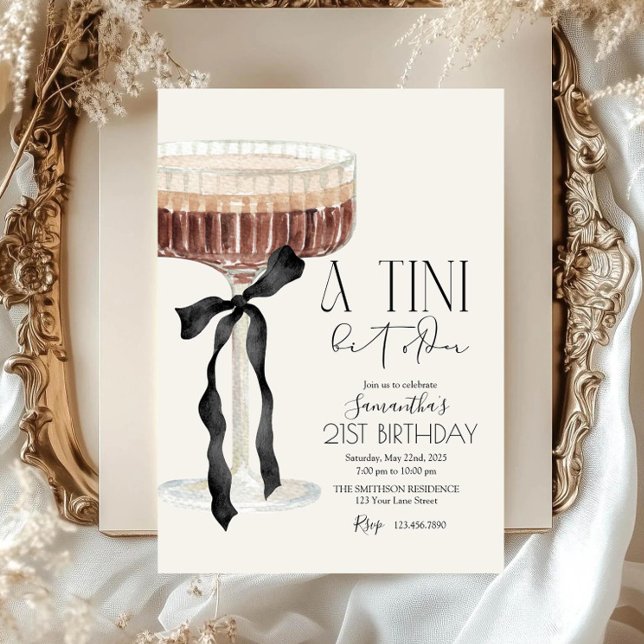 Invitation Martini Espresso Tini Un Peu Plus Âgé Fête D'anniv (Créateur téléchargé)