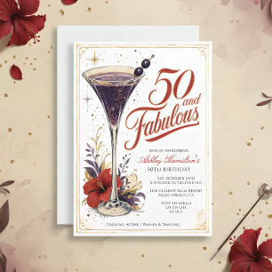Invitation Martini Fifty & Fabulous 50e Anniversaire
