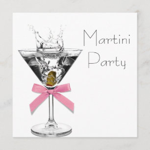 Invitation Martini Glass Pink Martini Party
