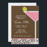 Invitation Martini rose et zèbre<br><div class="desc">Commencez votre fête d'anniversaire en envoyant ces invitations chic de fête avec un martini rose sur un arrière - plan zèbre. Art © ILLUSTRATIONS JW</div>
