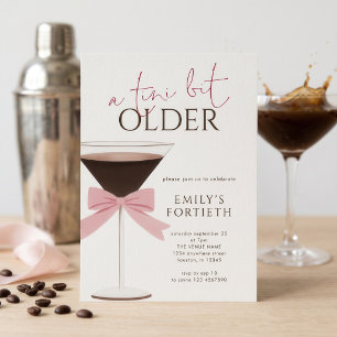 Invitation Martini Rose Noeud Tini Un Peu Plus Vieil Annivers