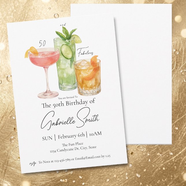 Invitation Martini thème 50e anniversaire femmes Fabuleux (Créateur téléchargé)