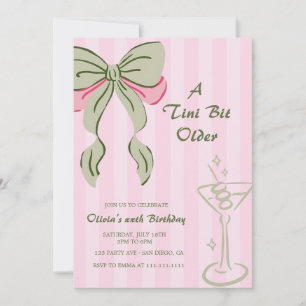 Invitation Martini Tini Bit Anniversaire Adulte Bow Anniversa