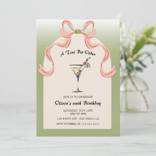 Invitation Martini Tini Bit Cocktail Anniversaire Adulte