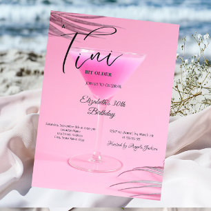 Invitation Martini Un peu plus âgée  30e anniversaire rose
