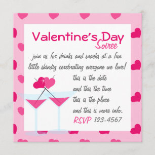 Invitation Martinis de la Saint-Valentin- les Valentinis !