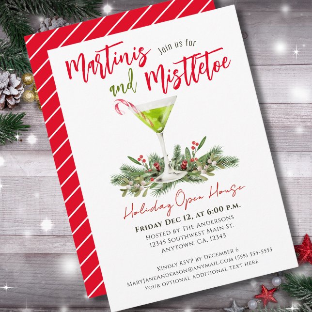 Invitation Martinis et Gui Maison Ouverte de Fêtes  (Créateur téléchargé)