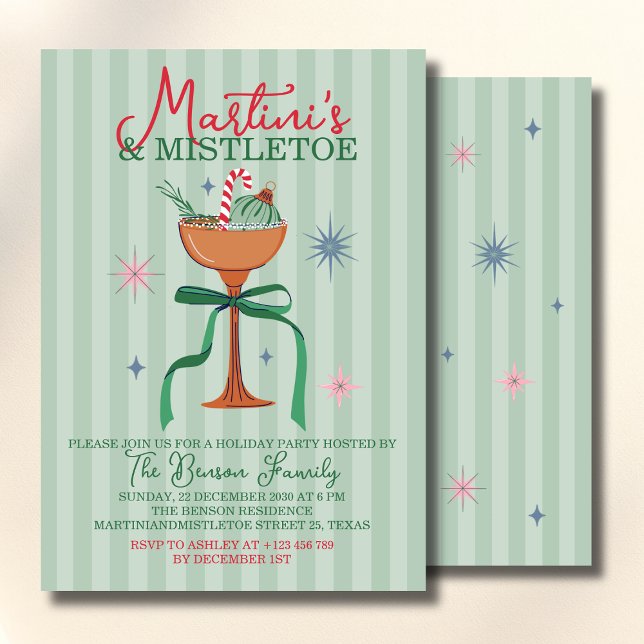 Invitation Martini's & Mistletoe Christmas Cocktail event (Créateur téléchargé)