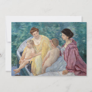 Invitation Mary Cassatt - Deux mères et enfants dans un batea