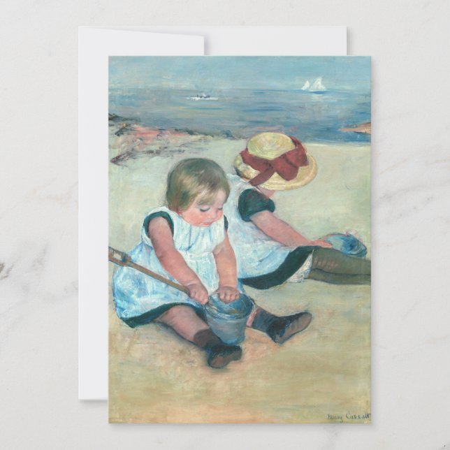 Invitation Mary Cassatt - Enfants jouant sur la plage (Devant)