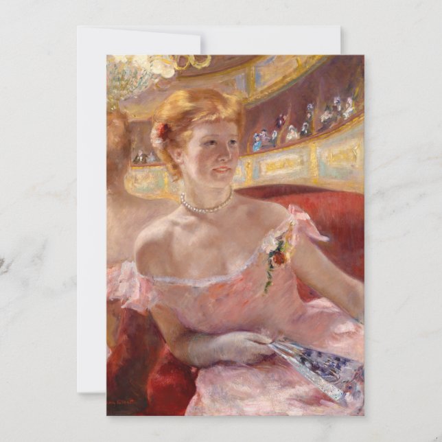 Invitation Mary Cassatt - Femme avec collier de perle dans un (Devant)