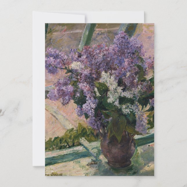 Invitation Mary Cassatt - lilas dans une fenêtre (Devant)
