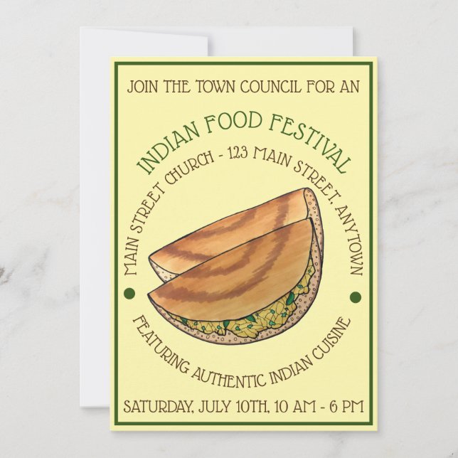 Invitation Masala Dosas South Indian Cuisine Festival (Devant)