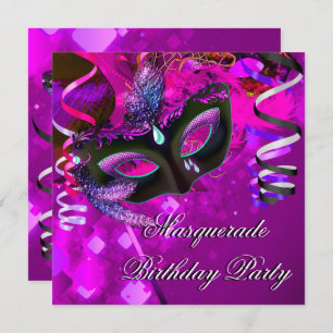 Invitation Mascarade Anniversaire Masquerade Masque de fête v