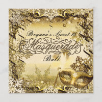 Mascarade d'or Masque & Snowflakes d'hiver élégant