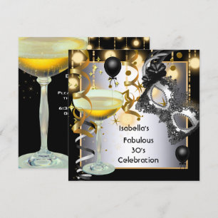 Invitation Mascarade Fabrique Masque Gold Lights