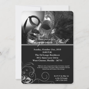 Invitation Mascarade Gris Mascarade Masque Masque Masque Cost
