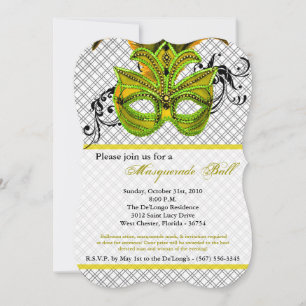 Invitation Mascarade Jaune Mascarade Masque Masque Costume Ha