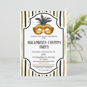 Invitation Mascarade rayée Halloween Costume Party