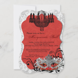 Invitation Mascarade rouge Crimson Mascarade Masque Masque Ma