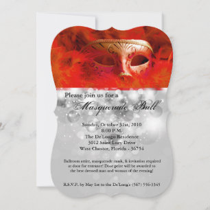 Invitation Mascarade rouge Mascarade Masque costume Halloween