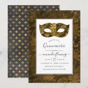 Invitation Mascarade Vintage or Quinceañera