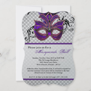 Invitation Mascarade violet mascarade costume de bal Hallowee