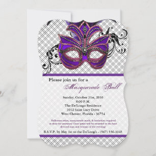 Invitation Mascarade violette Mascarade Masque Masque Costume