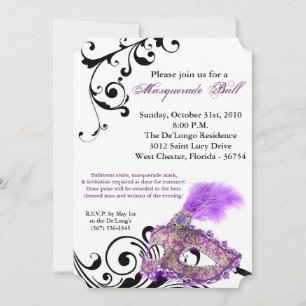 Invitation Mascarade violette Mascarade Masque Masque Costume