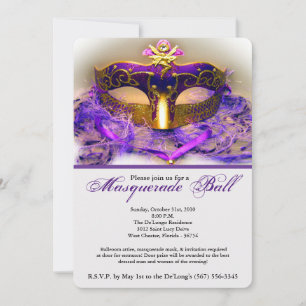 Invitation Mascarade violette Mascarade Masque Masque Costume