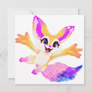 Invitation Mascotte de fête Kawaii Chibi