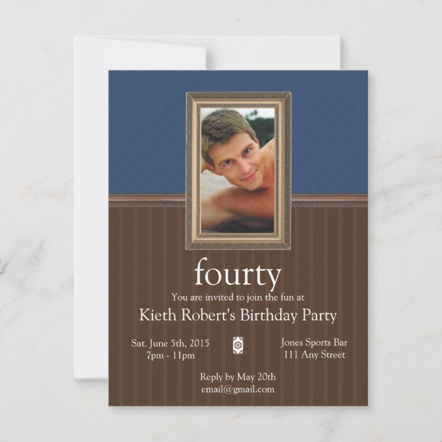 Invitation Masculine Birthday Party (Devant)