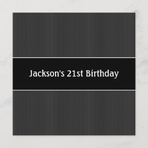 Invitation Masculine des fêtes d'anniversaire Gris et Noirs