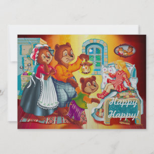 Invitation Masha et 3 ours de conte de fées