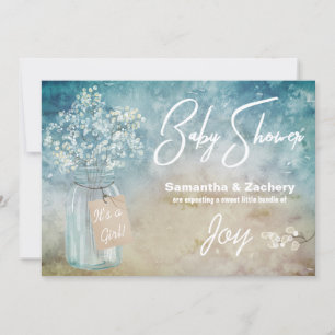Invitation *~* Mason Jar Baby shower de respiration du bébé r