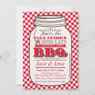Invitation Mason Jar BBQ Invitation, Dîner de répétition Invi