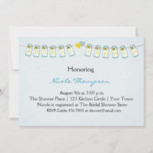 Invitation Mason Jar Bunting, Fête de l'mariée