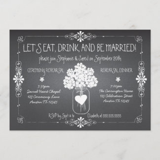 Invitation Mason Jar de la répétition Mariage du t