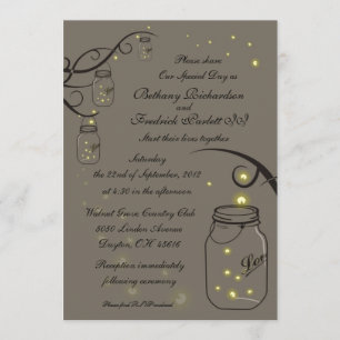 Invitation Mason Jar et Fireflies Latte - GORGEOUS!